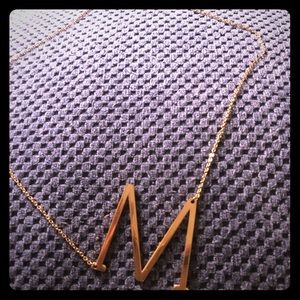 Large Initial Necklace: oversized letter M